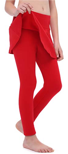 Merry Style Leggings Mallas Largas con Falda Niña MS10-254 (Rojo, 110 cm)