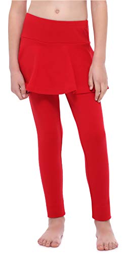 Merry Style Leggings Mallas Largas con Falda Niña MS10-254 (Rojo, 110 cm)