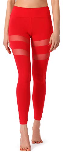 Merry Style Leggins Largos Mallas Deportivas Mujer MS10-232 (Rojo, XL)