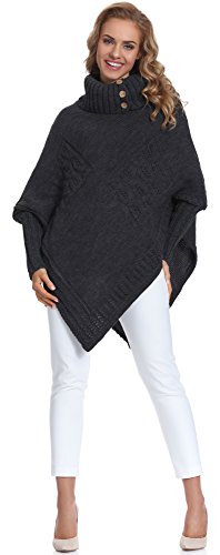 Merry Style Poncho Ropa Mujer M83N4 (Grafito, One size)