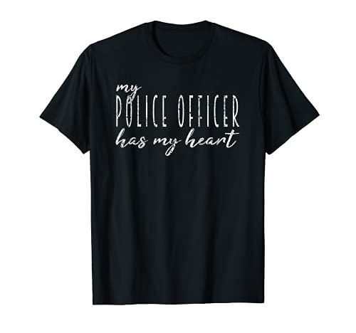 Mi oficial de policía tiene mi corazón Regalo para Oficial Camiseta