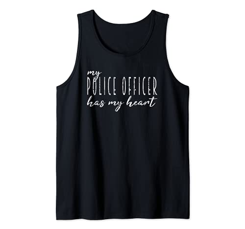 Mi oficial de policía tiene mi corazón Regalo para Oficial Camiseta sin Mangas