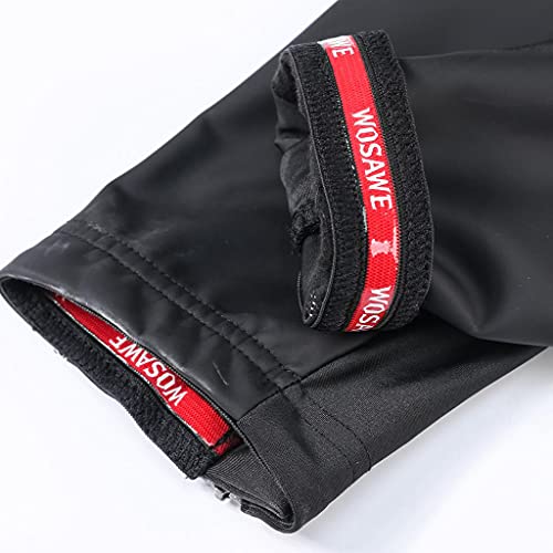 Milageto Pantalones térmicos de ciclismo, mallas de equitación de silicona para bicicleta de montaña, unisex negro/rojo M