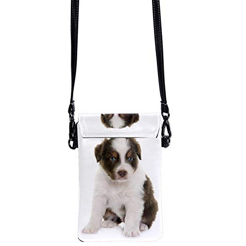 Mini Bolso de Teléfono Móvil Pastor de perros Bandolera Mujer Niña Pequeño Bolsa de Hombro Con múltiples ranuras para tarjetas 19x12x2cm