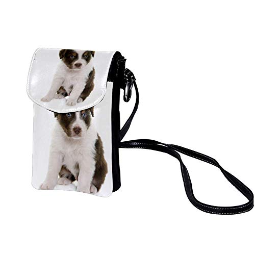 Mini Bolso de Teléfono Móvil Pastor de perros Bandolera Mujer Niña Pequeño Bolsa de Hombro Con múltiples ranuras para tarjetas 19x12x2cm