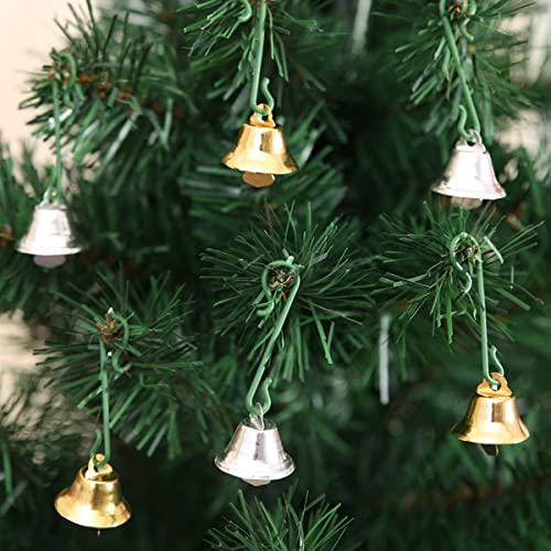 Mini campanilla de oro plata Jingle Bell árbol de Navidad colgante de Navidad hormiguillas pinzas para el pelo DIY hecho a mano Bell Crafts Accesorios