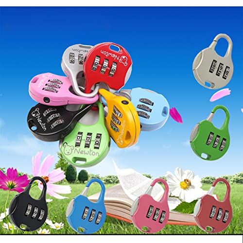 Mini candado de combinación de 3 dígitos con combinación de colores, candado de bloqueo , candado de viaje para gimnasio, escuela, maleta, equipaje con cuerpo de aleación (5 unidades)
