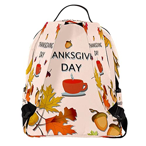 Mini mochila para mujer, bolsa de viaje de cuero, hoja de arce de avellana de Acción de Gracias para el trabajo, la escuela, al aire libre