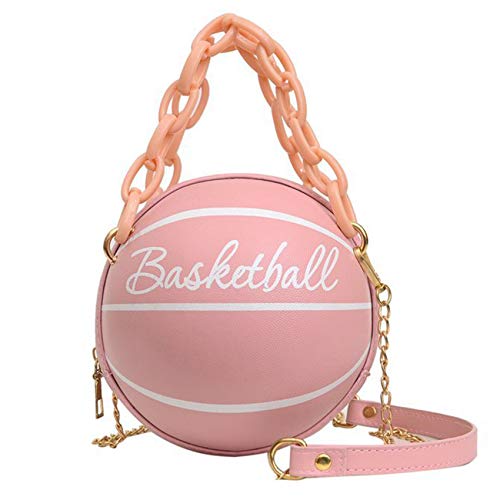 Minshang - Bolso de baloncesto para mujer con forma de minicira, bolso de mensajero para mujeres y niñas, Pink, As describtion, bolsos de mano