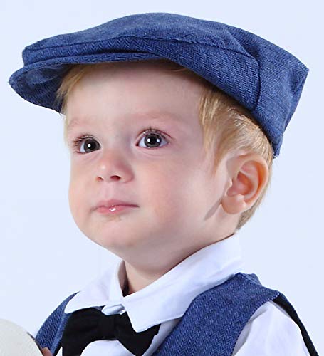 mintgreen Gorra plana de espiga para bebé, con forro grueso, suave, de 0 a 8 años, azul real, 6-8 años