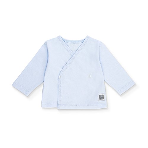 Minutus Conjunto para Bebé - Camiseta Cruzada y Polaina con Pie - Color Celeste - 100% Algodón - Talla 0/1 Mes - Modelo Plain