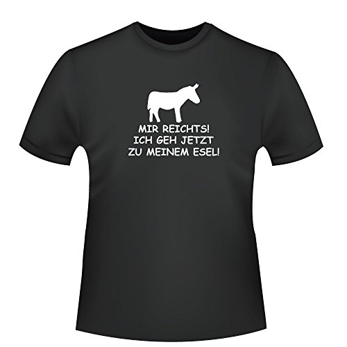 Mir reichts! Shirtzshop ID103856 - Camiseta para hombre, diseño con texto en alemán "Ich GEH zu Mein Esel!" Negro XL