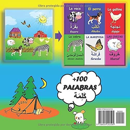 Mis primeras palabras en árabe : El mundo de los animales: Libro de diccionario bilingüe español-árabe para niños con imágenes +100 palabras (EDICIÓN ... y aprender palabras árabes para niños)