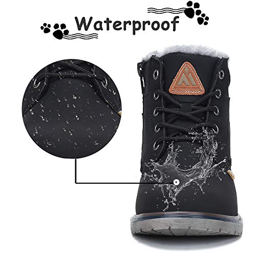 Mishansha Botas de Niño Invierno CáLido Cómodas Niña Botas de Nieve Impermeable Zapatos Invierno Negro 25