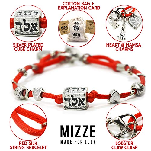 MIZZE Made for Luck Jewellery 72 nombres rojo cuerdas Cábala Cube pulsera de seguimiento de actividad MIZZE