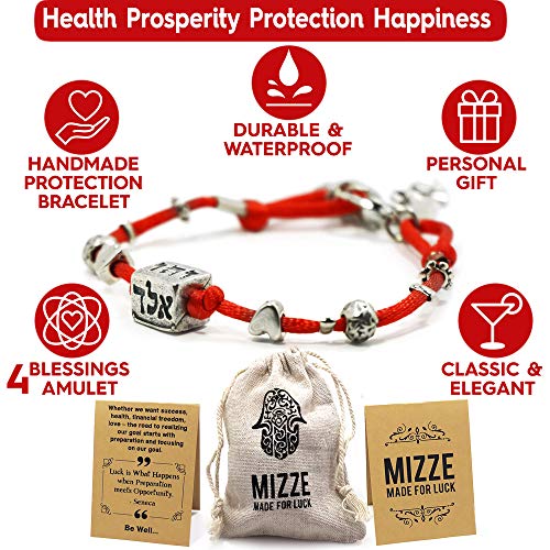 MIZZE Made for Luck Jewellery 72 nombres rojo cuerdas Cábala Cube pulsera de seguimiento de actividad MIZZE
