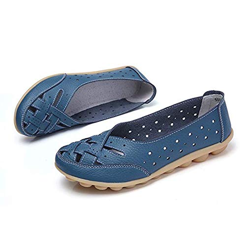 Mocasines para Mujer Ligero Loafers Casual Zapatillas Verano Zapatos del Barco Zapatos para Mujer Zapatos de Conducción Azul 43EU=44CN