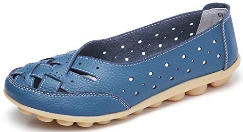 Mocasines para Mujer Ligero Loafers Casual Zapatillas Verano Zapatos del Barco Zapatos para Mujer Zapatos de Conducción Azul 43EU=44CN