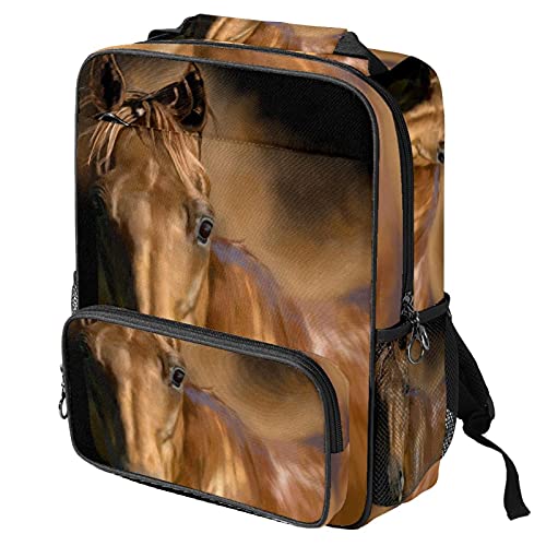 Mochila casual para computadora portátil, bolsa de trabajo de moda con caballo caballo caballo cabeza impresión para mujeres/niñas/hombres