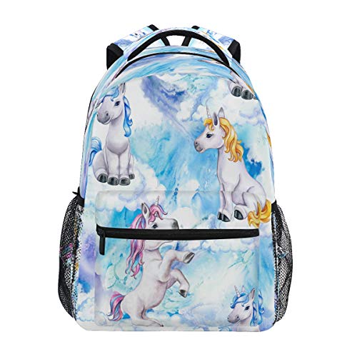 Mochila de viaje con diseño de unicornio y caballo, para niñas, para la escuela, libros, para niños, adolescentes, niños y adolescentes