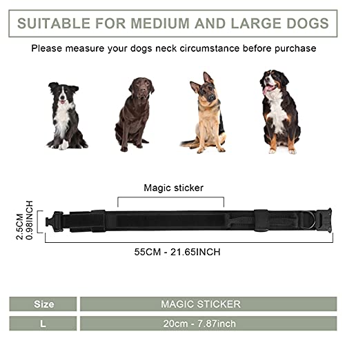 Molain Collar táctico para perro, collar de perro militar ajustable, hebilla de metal resistente con asa para perros medianos y grandes