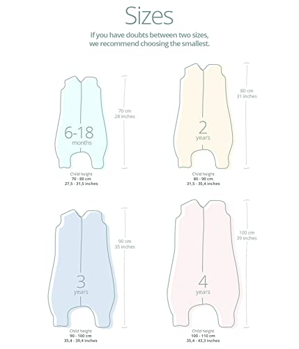 molis&co. Saco de Dormir con pies. 2.5 TOG. 4 años. Ideal para Entretiempo e Invierno. Green Garden. 100% algodón orgánico (Gots).