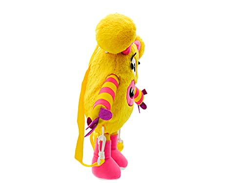 Momonsters, Mochila de Peluche de 35 cm, Producto Oficial Momonsters, Personaje Hihi, Color Amarillo (CyP Brands)