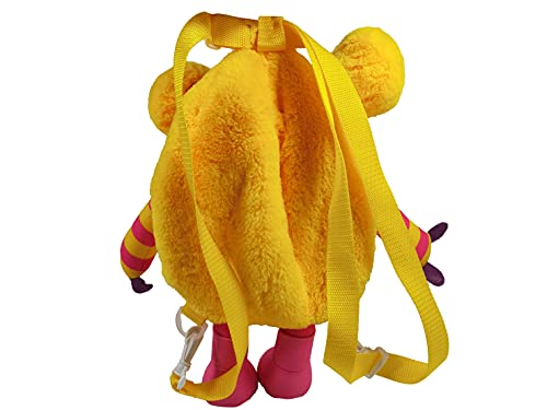 Momonsters, Mochila de Peluche de 35 cm, Producto Oficial Momonsters, Personaje Hihi, Color Amarillo (CyP Brands)