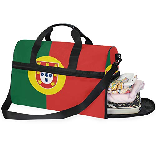 Montoj - Bolso de viaje de lona con bandera de Portugal