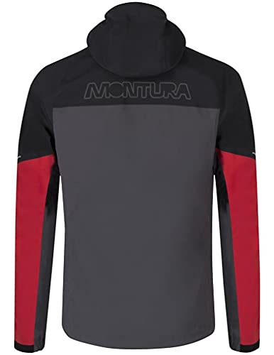 MONTURA Chaqueta Iron 2.0 de hombre MJAM99X 1090, color rojo y negro, de Gore-Tex, impermeable, cortavientos, ideal para alpinismo y senderismo, rojo, M