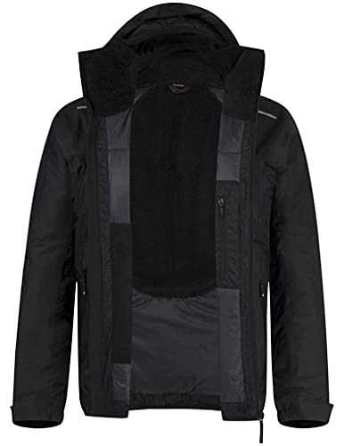 MONTURA Chaqueta Nevis 2.0 de hombre mjad81 x 90, color negro muy cálido, ideal para senderismo y alpinismo invernal, impermeable, relleno sintético Primaloft, Negro , XL