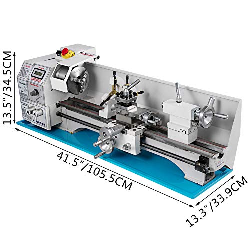 Mophorn Torno Metal Mini 22 x 60 cm 1.1KW Torno Metal Pequeño para Taladrado de Torneado Torno de Trabajo de Metal