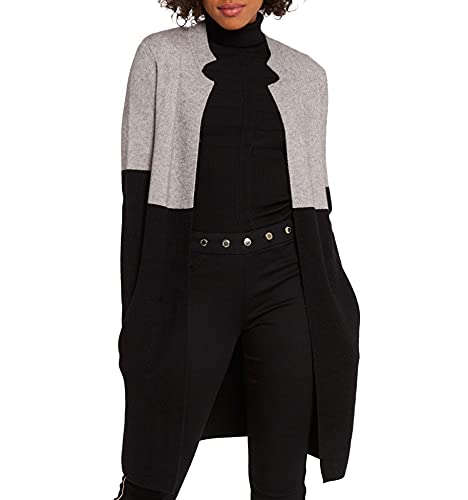 Morgan Gilet Long MBLOCK Cardigan Sweater, Negro, TXS Women's