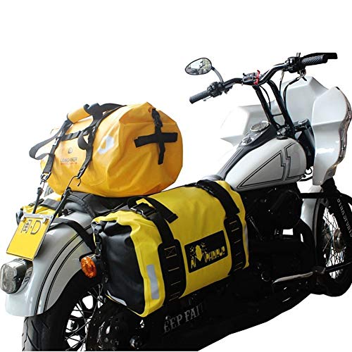 Motocicleta Bolsa Motocicleta impermeable Bolsa de sillín a prueba de agua del tanque de combustible Bolsa Racing Casco de equitación del viaje del equipaje del asiento trasero de bolsa Alforjas De Mo