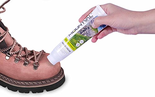 Mountval Crema Encerada, Crema nutritiva e impermeabilizante para zapatos de trekking de piel, con aplicador de esponja, varios colores (transparente)