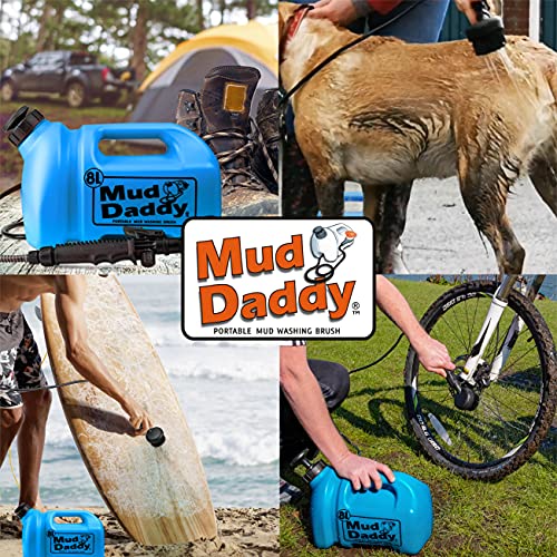 Mud Daddy Azul 8L Portable del Cepillo fangoso Perros, Caballos, Bicicletas, Zapatos, Equipo de Campamento | 90% Menos de Agua Que la Manguera de tuberías