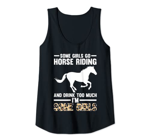 Mujer Algunas chicas van a montar a caballo y beber Equitación Camiseta sin Mangas