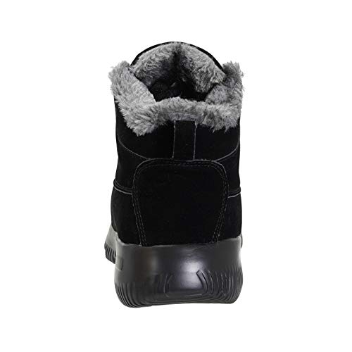 Mujer Botas de Nieve Zapatos Hombre Botines Invierno Antideslizante Calientes Fur Botines Forradas Boots Aire Libre Zapatos de algodón Negro A 38EU