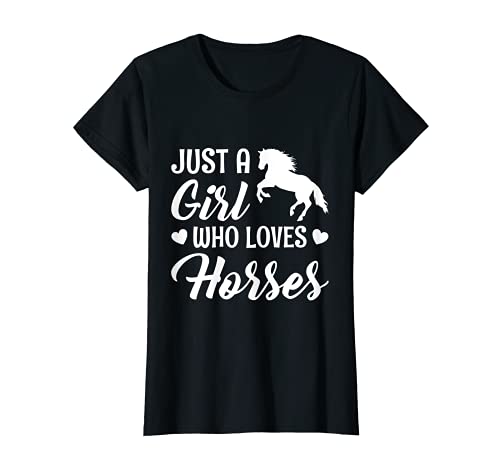 Mujer Equestrian Just A Girl Who Loves Caballos Equitación Show Salto Camiseta