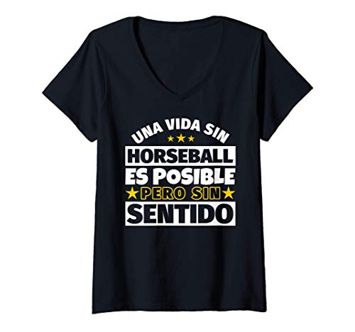 Mujer Horseball regalo gracioso Camiseta Cuello V