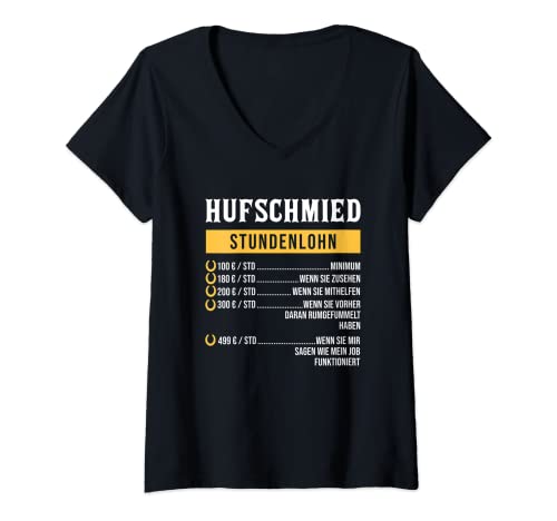 Mujer Hufschmied - Regalo para caballo Camiseta Cuello V