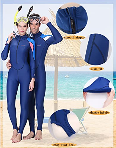 Mujeres Hombres longitud completa traje de buceo traje de una pieza manga larga uv-protective Bañador (M, mujer)