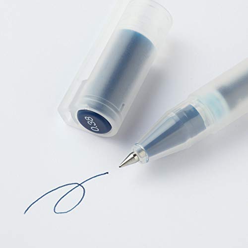 MUJI Tinta de Gel Bolígrafo Tipo de Tapa 10-Piezas Juego, 0.5 Mm Tamaño Punta, Azul/Negro