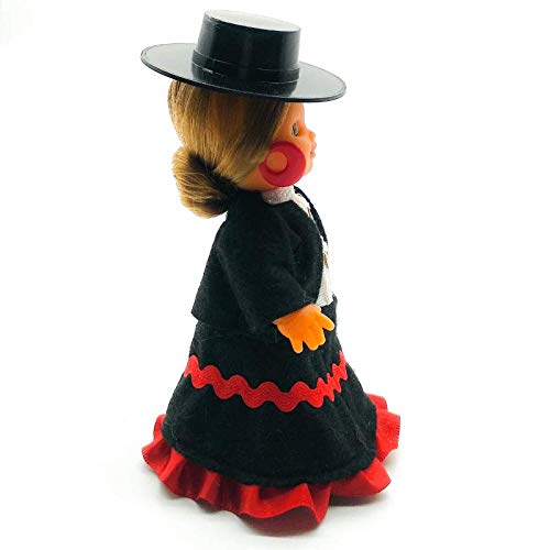 Muñeca colección Regional 15 cm. Vestido típico Cordobesa Córdoba Sombrero, Fabricada en España por Folk Artesanía Muñecas