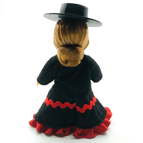 Muñeca colección Regional 15 cm. Vestido típico Cordobesa Córdoba Sombrero, Fabricada en España por Folk Artesanía Muñecas