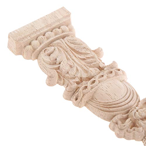 MUXSAM Tallado de madera molduras decoración 30x7x1.8cm estilo europeo muebles estigma Roma columna