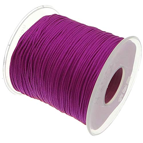 My-Bead Cinta de Nailon Cordón trenzado fucsia rosa diámetro Ø 1 mm rollo con 90 m Cuerda de Nailon DIY