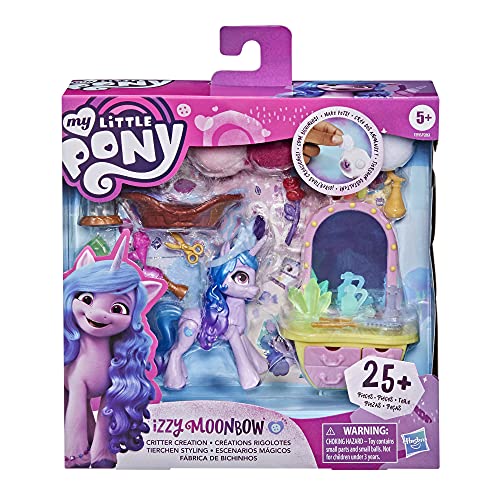 My Little Pony: A New Generation - Izzy Moonbow Escenarios mágicos - Poni Morado y 25 Accesorios