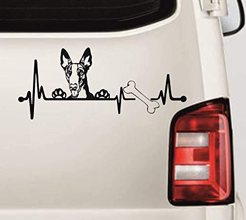 myrockshirt Heartbeat Podenco Ibicenco - Pegatina para coche (25 cm), diseño de latido de corazón