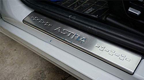 NA 4Pcs Acero Inoxidable Placa de Desgaste del Alféizar Puerta, para Opel Vauxhall Astra J 2010-2014 Protectores Trim Kick Plates Guard Pedal, Decoración Estribos Accesorio